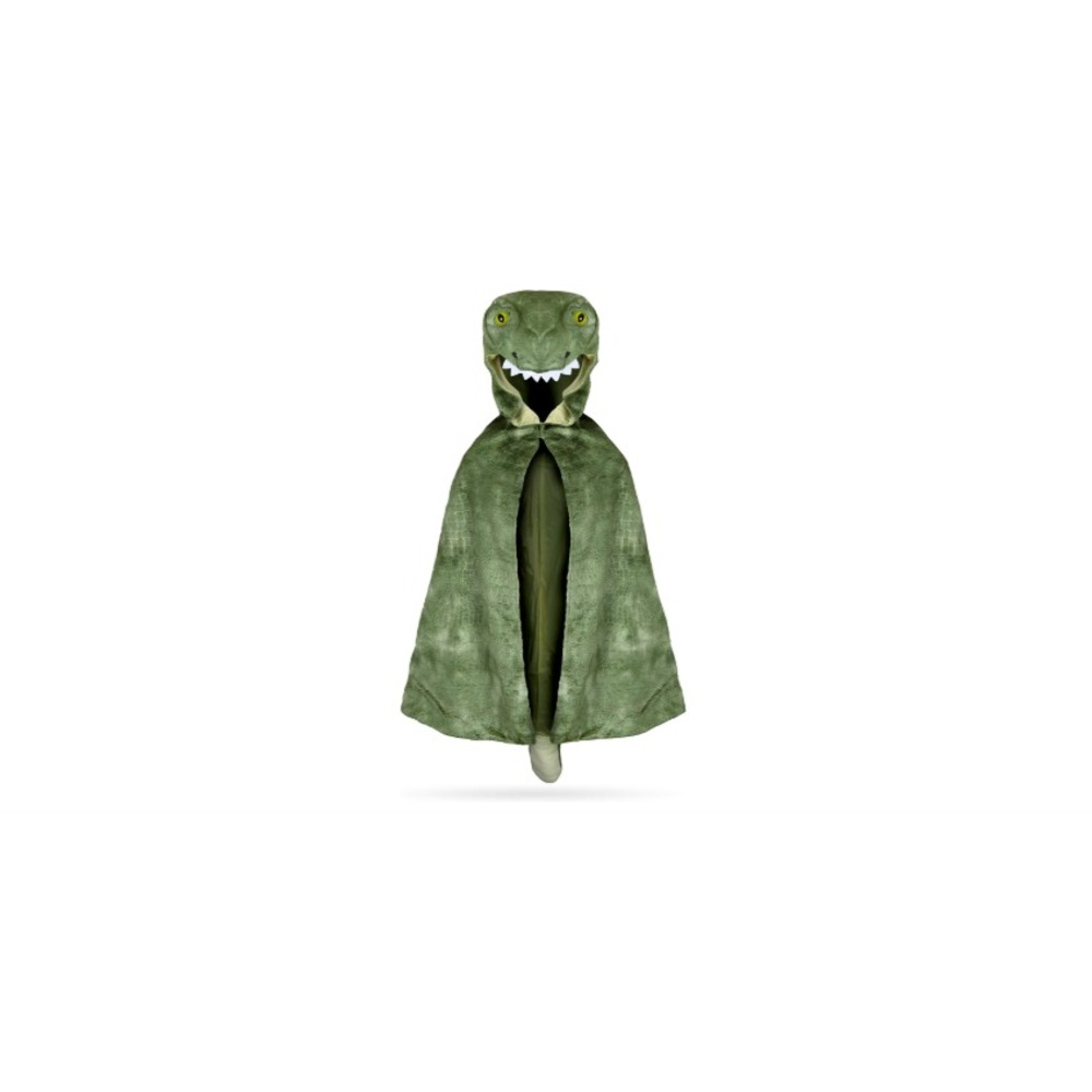 Great Pretenders Dinosaur Green T-Rex Hooded Cape Kids Size 4-5 Costume